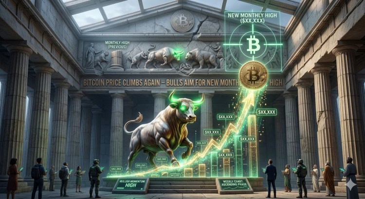 Bitcoin Price Climbs Again — Bulls Aim for New Monthly High